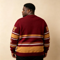 Pulls en tricot à manches longues en gros, pulls brodés avec logo, tenues du Nouvel An, sweat-shirts