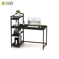 Bureau de travail en métal pour la maison ou le bureau, avec design pliable et étagère de rangement, table d'ordinateur moderne