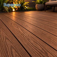 Plancher composite WPC moderne pour extérieur, antidérapant et imperméable, adapté aux jardins et aux piscines