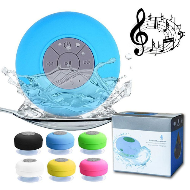 IPX4 Waterproof Bt Shower Speaker With Strong Suction Cup RGB LED Light Wireless Portable Speaker for Bathroom