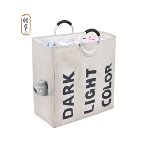 KUYUE <span class=keywords><strong>Panier</strong></span> à <span class=keywords><strong>linge</strong></span> divisé à 3 compartiments avec poignée <span class=keywords><strong>Panier</strong></span> à <span class=keywords><strong>linge</strong></span> <span class=keywords><strong>tri</strong></span>é à 3 sections pour vêtements sales de couleur claire et foncée - Product Image 1