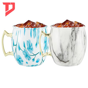 كوب من الفولاذ المقاوم للصدأ 304 سعة 12 أونصة و16 أونصة، كوب كوكتيل بتصميم جرافيتي، كوب بيرة 350 و500 مل، أدوات بار، كوب موسكو ميول للحفلات والبارات - Product Image 6