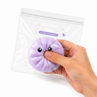 Sachet auto-scellant personnalisé en PVC transparent pour jouets anti-stress, emballage réutilisable pour jouets Squishy, vente en gros sur mesure