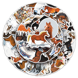 Autocollants HOYO pour chevaux, 50 pièces/paquet, autocollants pour poulain, <span class=keywords><strong>jument</strong></span>, poney, mustang, bronco, fille de poulain, colt - Product Image 3