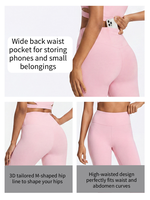 Legging de sport personnalisé à taille croisée, séchage rapide, effet push-up, respirant, avec poche, pour femme, idéal pour le fitness et le yoga