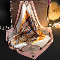 Foulard rétro carré en Satin de soie pour femmes, accessoire pour dames, foulards à motif géométrique, imprimé numérique,
