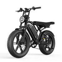 Vélo de montagne électrique à pneus larges avec cadre en acier US EU, moteur arrière 48V 20 pouces, batterie au lithium, freins hydrauliques 7 vitesses