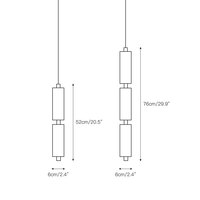 Odyssey Cluster Suspension avec double abat-jour en albâtre, suspension verticale moderne pour salle à manger et cuisine