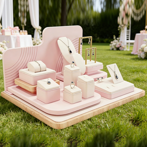 Pink Luxury <b>Necklace</b> Display Stand <b>Ring</b> Earring Holders Jewellery showcase Display Custom Jewelry Display Stand - Product Image 5