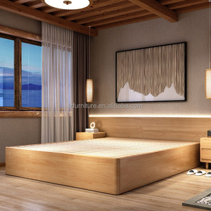 OEM Custom Platform Bed <b>Frame</b> Factory <b>Cheap</b> Price Modern Panel MDF Wood Slat Base Hotel Bed Wholesale Furniture Manufacturer - Product Image 3