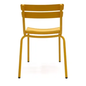 Cadeira de mobiliário bistro, cadeira de jardim ao ar livre moderna industrial do pátio, restaurante, ferro, jantar, terraço de metal, cadeira empilhável