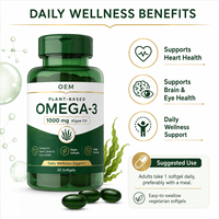Huile d'algues DHA EPA Oméga 3 Vitamine E Gélules végétariennes à base de plantes Complément alimentaire pour le bien-être quotidien du cœur, du cerveau et des yeux
