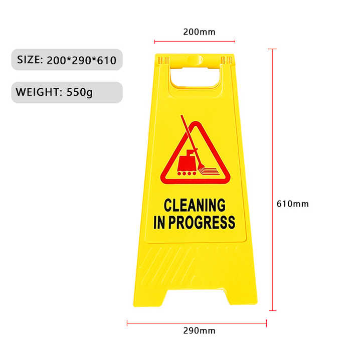 Collapsible Plastic Frame Sign Easy Storage and Cleaning 'In Progress ...