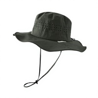 Chapeau Bob Décontracté d'Été à Large Bord Anti-UV, Séchage Rapide, Maille Respirante, Résistant à l'Eau, pour Voyage en Extérieur et Pêche, avec Sangle Mentonnière