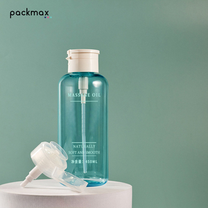Bouteille démaquillante transparente en PET de 500 ml à épaule ronde avec pompe - Contenant vide pour dissolvant de vernis à ongles en gros - Product Image 5