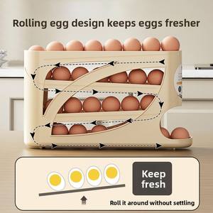 Moderno Estante para Huevos Automático de Múltiples Niveles, <span class=keywords><strong>Caja</strong></span> de Almacenamiento de Huevos Ultra Ahorradora de Espacio, para Puerta Lateral de Refrigerador, Venta Directa de Fábrica - Product Image 2