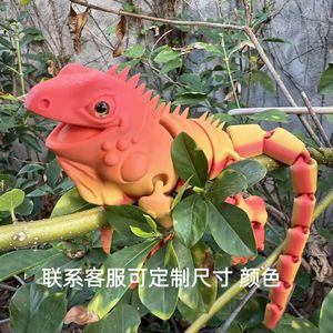 Modèle d'iguane imprimé en 3D Gzyuyou 2026 avec articulations mobiles, décoration créative pour la maison, ornement de bureau - Product Image 2