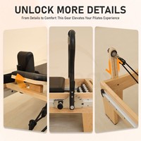 Modulares Design Holz-Pilates-Gerät mit Vollausstattung Fortschrittliche Fertigungstechnologie Ahorn-Pilates-Reformer für Mehr Trainingspositionen