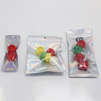 Sacs refermables à fermeture éclair imprimés sur mesure en plastique, emballage holographique refermable, sacs en Mylar holographiques à fermeture éclair