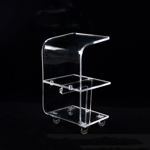 Acrylic Handcart <strong>With</strong> <strong>Wheels</strong> Acrylic <strong>Bar</strong> Cart on <strong>Wheels</strong> Drinks Trolley Cart <strong>Table</strong> Assembled Acrylic Display Storage Cabinet