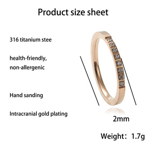 แหวนแฟชั่นสตรีสีโรสโกลด์ ประดับเพชรไมโคร ของขวัญเครื่องประดับ 23038 - Product Image 3