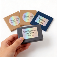 Autocollant personnalisé texturé holographique « Merci » pour l'emballage des petites entreprises, l'enveloppe, le branding, le logo, impression découpée