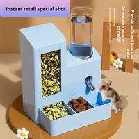 Distributeur automatique de nourriture et d'eau pour chiens et chats en plastique, anti-fuite, station d'alimentation et d'hydratation tout-en-un pour une utilisation en extérieur et en intérieur