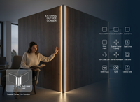 Profilé lumineux LED linéaire encastré pour panneaux muraux intérieurs, éclairage d'angle mural, design YB3002PRO-25-1