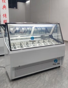 8 Casseroles Affichage de crème glacée dure Congélateur Snack Yaourt Armoire Vitrine Gelato personnalisée à vendre - Product Image 1