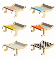 Hamac de fenêtre pour chat sans perçage, siège en bois pour chat sur le rebord de la fenêtre, lit robuste pour chats d'intérieur