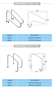 Scaletta per piscina in acciaio inossidabile di alta qualità con corrimano per piscina privata - Product Image 6