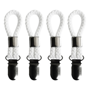 Attaches-serviettes suspendues en métal avec boucle en coton tressé et <span class=keywords><strong>pince</strong></span> métallique <span class=keywords><strong>pour</strong></span> salle de bain - Product Image 4