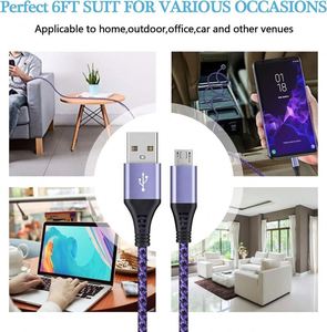 <b>USB</b>-<b>C</b> Braided Fast Charging Cable 3-Pack, 6ft Car Cord for iPhone 17/16/15 Pro Max & Samsung Galaxy S24/S23/A54 - Product Image 5