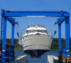 Hydraulic Boat Lift Gantry <strong>Crane</strong> <strong>100</strong> <strong>Ton</strong> All Wheel Steering Travel Yacht <strong>Lifting</strong> <strong>Crane</strong> with Rubber Tyre - Product Image 3
