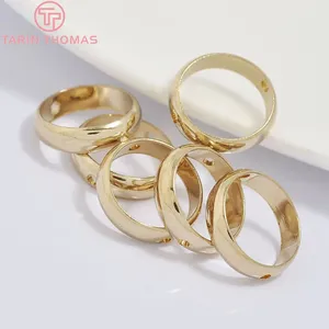 Anneaux de fixation ronds en laiton plaqué <span class=keywords><strong>or</strong></span> 24 carats, polis et lisses, multi-tailles, pour la fabrication de bijoux DIY - Product Image 4