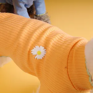 刺Embroidery花小中犬ニット猫手作り犬ウールセーター犬用