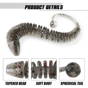Leurre de pêche souple en plastique Spinpoler, appât artificiel en forme de ver, 0,3g/0,5g/0,8g, pour la pêche à la truite, au bar, en eau salée et en eau douce - Product Image 3