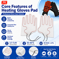 Gants chauffants Jinke, rechargeables, électriques, pour l'hiver, la moto, le ski, température réglable, non tissés, fins, légers, USB 7.4V