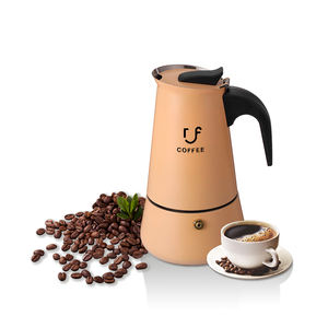 <span class=keywords><strong>Novela</strong></span> forma 1 taza estufa portátil Espresso cafetera italiana estilo moderno Acero inoxidable Moka Pot - Product Image 6