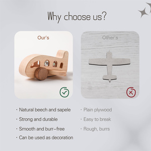 Giocattolo Educativo Montessori per Bambini, Aeroplano in <span class=keywords><strong>Legno</strong></span> Fatto a Mano Intelligente, Modello DIY per 2-4 Anni, Sonaglio per Neonati con Certificazione CPC CE - Product Image 5