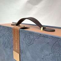 Caja de Transporte de Vino de Lujo de Cuero PU para 2 Botellas, Estuche Portátil para Almacenamiento de Botellas de Vino con Asa, Se Acepta Logotipo Personalizado