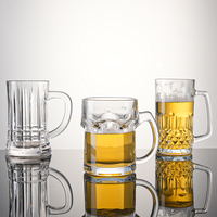 Divers modèles en gros avec logo personnalisé sublimation verre chopes à bière verre à bière avec poignée