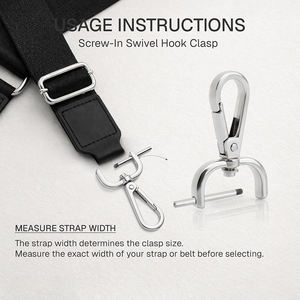Mousqueton pivotant à visser en alliage de zinc pour sacs à main, sacs à dos, accessoires de <span class=keywords><strong>maroquinerie</strong></span> OEM ODM avec logo personnalisé - Product Image 4