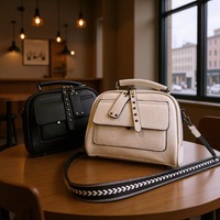 Nouveau sac de selle haut de gamme à texture unique, grande capacité, avec doubles bretelles, fermeture éclair en nylon, sac bandoulière simple, V