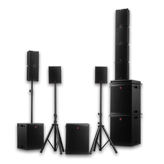 T.I Pro Audio S1 System 8+4 Set Portable 2-Way Active Line Array Speaker Sound System for Professional Outdoor Indoor Stage