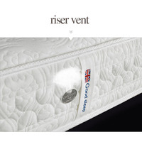 Matelas hybride de 25 cm en tissu tricoté, latex naturel, mousse haute densité, tissu non tissé perforé pour ressorts ensachés