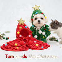 Costumes de Noël pour animaux de compagnie : Pompoms, cape, vêtements pour chat et chien, tenue de Noël pour animaux de compagnie