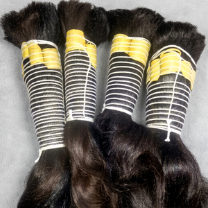 Cabello Remy Modelo 31 de un Solo Donante, Cabello Humano Natural Virgen Grado Remy, Suave y Liso, para Trenzas, a Granel, con Doble Trama a Máquina, Embalaje de la India - Product Image 1