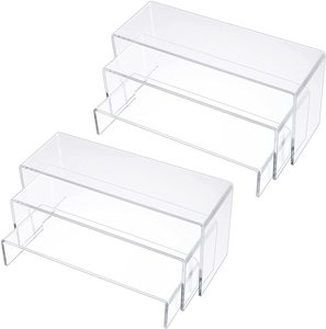 Rak Akrilik 3 Tingkat Akrilik, Tampilan Meja <span class=keywords><strong>Dessert</strong></span> Kue Prasmanan Berdiri Riser Rak Tampilan Akrilik Bening - Product Image 2