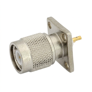Conector RF Macho de 1.5A 12V con Carcasa de Latón Chapada en Oro, Forma Redonda, Montaje de 4 Orificios para Cableado Eléctrico - Product Image 1